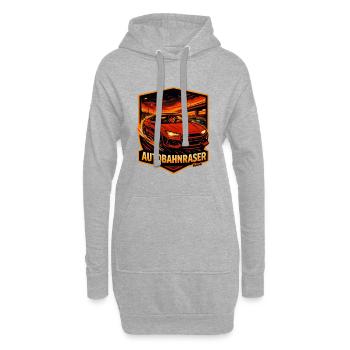 Roter Sportwagen Autobahnraser Poster - Hoodie-Kleid - Grau meliert - Vorne
