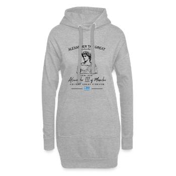 Alexandre le Grand, Grèce antique, roi macédonien - Sweat-shirt à capuche long Femme - gris chiné - Devant