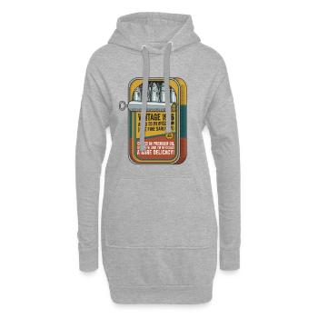 Sardines vintage 1976 Rétro - Sweat-shirt à capuche long Femme - gris chiné - Devant
