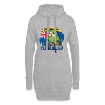Neuseeland rettet den Kakapo-Vogel - Hoodie-Kleid - Grau meliert - Vorne