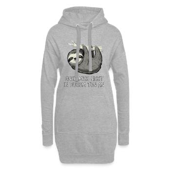 Faultier Spruch Lustig Sarkasmus - Hoodie-Kleid - Grau meliert - Vorne