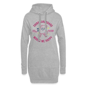 Glänzender Karton macht mich glücklich beim Packöffnen - Hoodie-Kleid - Grau meliert - Vorne