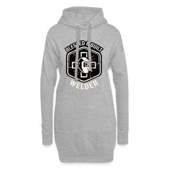 Built Welder Motiv - Hoodie-Kleid - Grau meliert - Vorne