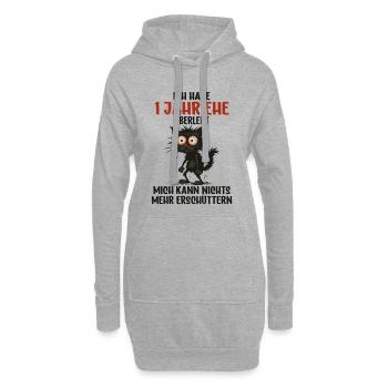 1. Hochzeitstag, 1 Jahr verheiratet, 1 Jahr Ehe - Hoodie-Kleid - Grau meliert - Vorne