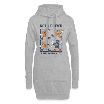 Je ne suis pas un joueur, j’échange juste beaucoup de cartes à collectionner - Sweat-shirt à capuche long Femme - gris chiné - Devant