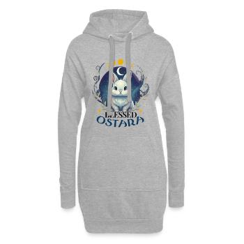 Frohes Ostara-Kaninchen Pagan - Hoodie-Kleid - Grau meliert - Vorne