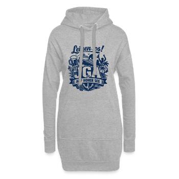 Leinen Los! JGA auf hoher See - Hoodie-Kleid - Grau meliert - Vorne