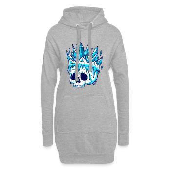Winterkristallschädel - Hoodie-Kleid - Grau meliert - Vorne