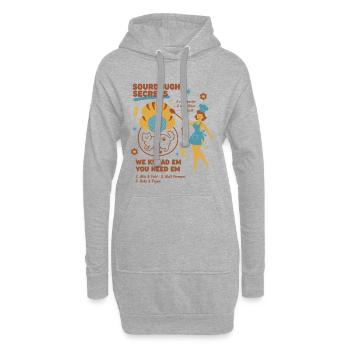 Sauerteig-Geheimnisse Brotbacker Sauerteigbäcker - Hoodie-Kleid - Grau meliert - Vorne