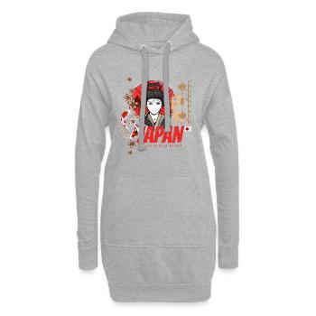 Japan Vintage Design mit Koi und Lotus Souvenir - Hoodie-Kleid - Grau meliert - Vorne