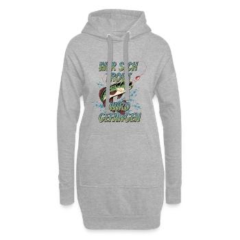 Trout - Forellenangeln Fang-Garantie  - Hoodie-Kleid - Grau meliert - Vorne