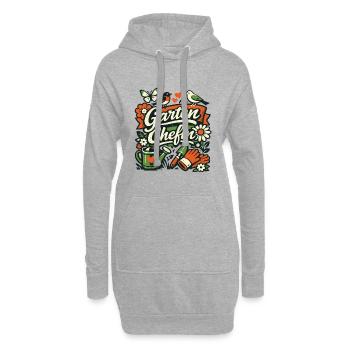 Garten Chefin Gärtnerin Geschenk - Hoodie-Kleid - Grau meliert - Vorne