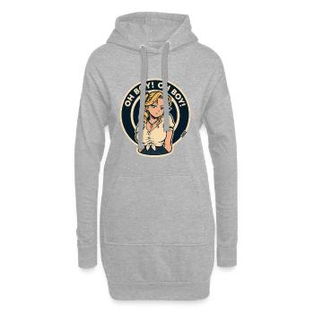 Oh Boy Circle Pin-up - Hoodie-Kleid - Grau meliert - Vorne