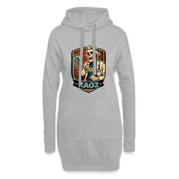 Skelett-Medic-Graffiti-Schild - Hoodie-Kleid - Grau meliert - Vorne