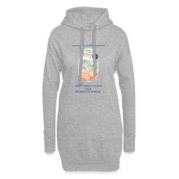 Levain : N’oubliez pas de nourrir votre levain - Sweat-shirt à capuche long Femme - gris chiné - Devant