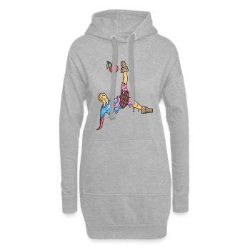 Fußball Eiscreme Kinder Fußballer Herren Fussball - Hoodie-Kleid - Grau meliert - Vorne