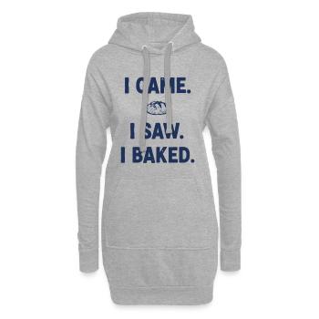 Ich bin gekommen, ich habe gesehen, dass ich Sauerteigbrot gebacken habe - Hoodie-Kleid - Grau meliert - Vorne
