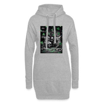 St Patrick Capybara Toast im Pub - Hoodie-Kleid - Grau meliert - Vorne