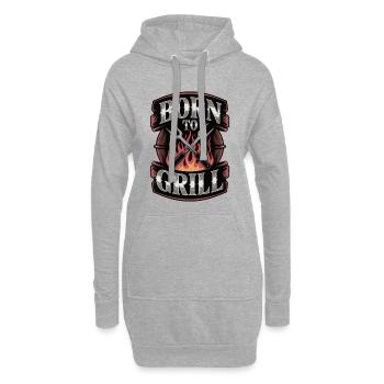 Né pour griller une chemise barbecue – Grillen Barbecue - Sweat-shirt à capuche long Femme - gris chiné - Devant