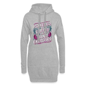 Thérapeute de la main avec un café et un professionnel de santé - Sweat-shirt à capuche long Femme - gris chiné - Devant
