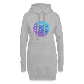Horoscope du zodiaque Verseau Signe du zodiaque - Sweat-shirt à capuche long Femme - gris chiné - Devant