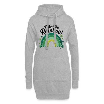 Suivez le T-shirt arc-en-ciel de la Saint-Patrick - Sweat-shirt à capuche long Femme - gris chiné - Devant
