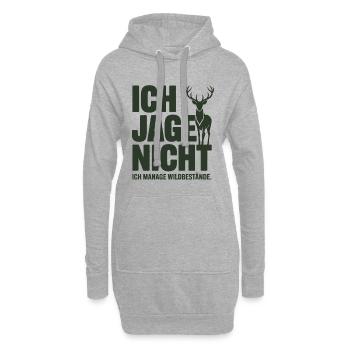Jäger Spruch T-Shirt – Ich Manage Wildbestände - Hoodie-Kleid - Grau meliert - Vorne