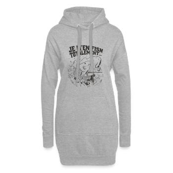 Je M’en Fish Totalement Humour Pêcheur - Sweat-shirt à capuche long Femme - gris chiné - Devant
