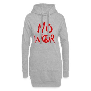 PAS DE GUERRE – Déclaration pour la paix contre la guerre - Sweat-shirt à capuche long Femme - gris chiné - Devant
