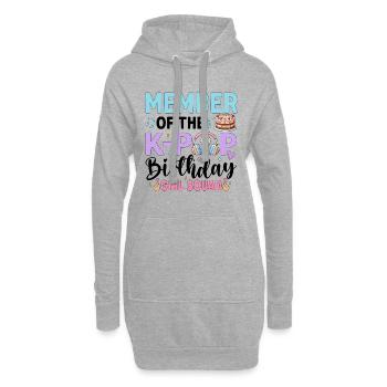 Membre de l’équipe des filles d’anniversaire K-Pop - Sweat-shirt à capuche long Femme - gris chiné - Devant