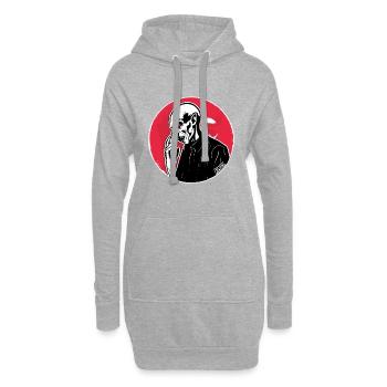 Crimson Zombie Silhouette - Hoodie-Kleid - Grau meliert - Vorne