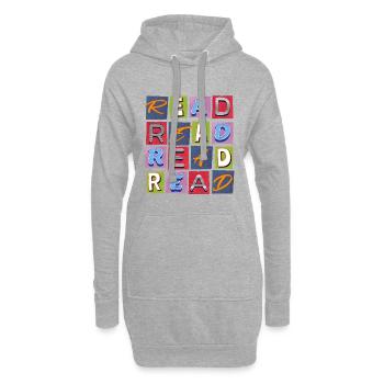 Read Design - Papierlook/Paperlook - Hoodie-Kleid - Grau meliert - Vorne