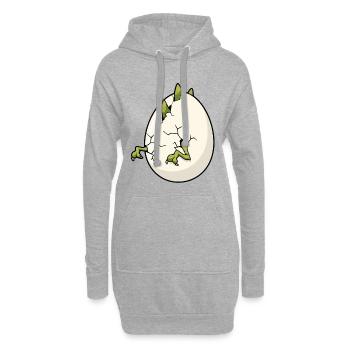 Cracked Egg Bloom Easter - Hoodie Dress - heather grey - Front