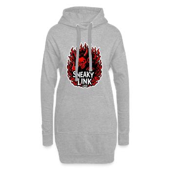 Infernalischer Hinterhältiger Link - Hoodie-Kleid - Grau meliert - Vorne