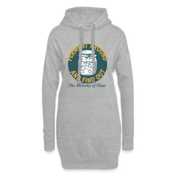 Fermentation au pain au levain et découverte - Sweat-shirt à capuche long Femme - gris chiné - Devant