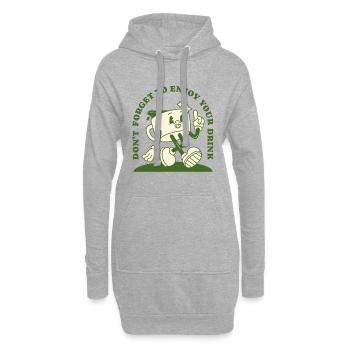 Don't Forget Your Drink – Retro Coffee - Sweat-shirt à capuche long Femme - gris chiné - Devant
