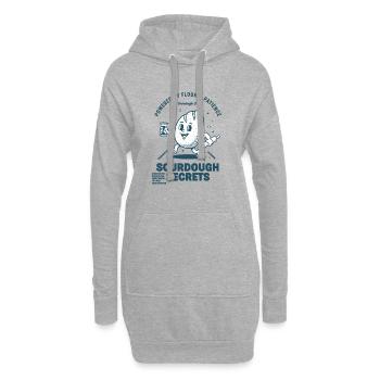 Sauerteigbrot-Backgeheimnisse angetrieben von Mehl - Hoodie-Kleid - Grau meliert - Vorne