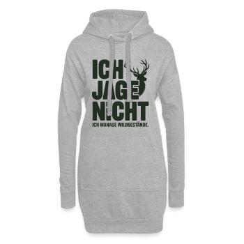 Jagd T-Shirt – Jäger Spruch mit Hirsch - Hoodie-Kleid - Grau meliert - Vorne