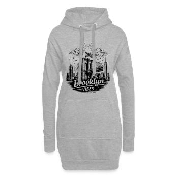 Brooklyn Vibes New York City Urban Skyline - Hoodie-Kleid - Grau meliert - Vorne