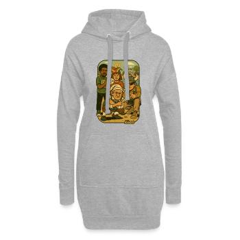 Cosplay-Crew am sonnigen Meer - Hoodie-Kleid - Grau meliert - Vorne