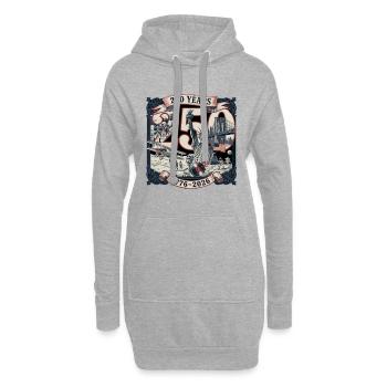 250 ans d’Amérique 1776-2026 - Sweat-shirt à capuche long Femme - gris chiné - Devant