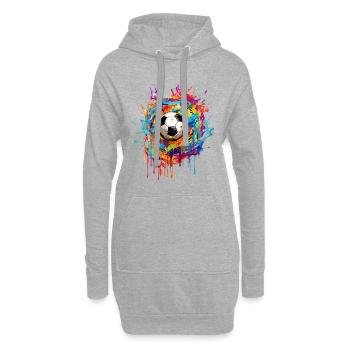 Foot Football Ballon Joueur Supporter Maillot Tee - Sweat-shirt à capuche long Femme - gris chiné - Devant
