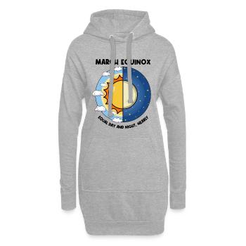 Équinoxe de mars Jour et nuit Équinoxe de printemps - Sweat-shirt à capuche long Femme - gris chiné - Devant