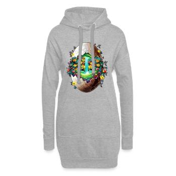 Eostre, printemps, Lune, Joyeuses Pâques, bénédictions d’Ostara - Sweat-shirt à capuche long Femme - gris chiné - Devant