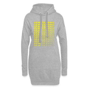 Acid Techno Repeat Neon - Hoodie-Kleid - Grau meliert - Vorne