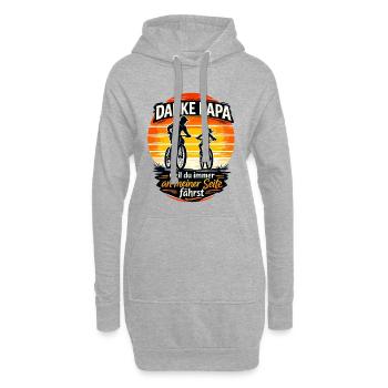 Danke Papa weil du immer an meiner Seite fährst - Hoodie-Kleid - Grau meliert - Vorne