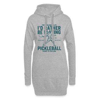 Pickleball, je préférerais jouer au pickleball d’amour - Sweat-shirt à capuche long Femme - gris chiné - Devant