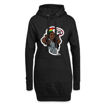 Hot Man Vibe: Rasta-Selbstvertrauen - Hoodie-Kleid - Schwarz - Vorne