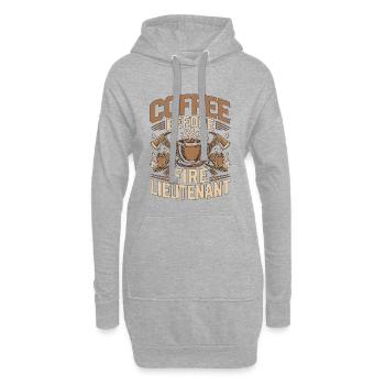Lieutenant de pompiers Coffee Pompier Amoureux du café - Sweat-shirt à capuche long Femme - gris chiné - Devant