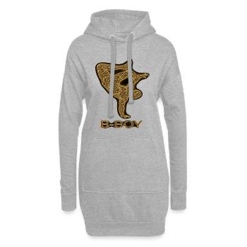 Breakdance B-Boy Danse de rue Hip Hop - Sweat-shirt à capuche long Femme - gris chiné - Devant